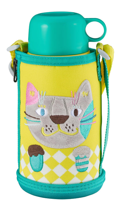 TIGER Stainless Steel Water Bottle 600ml with Straw and Pouch