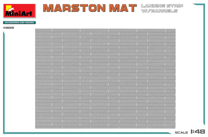 Miniart 1/48 Martson Mat Landing Strip Model with 12 Oil Cans