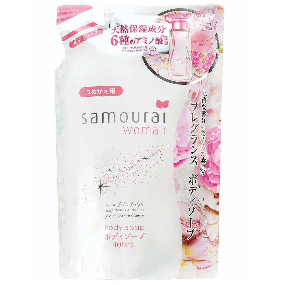 Samurai Woman Body Soap Refill 400mL for Gentle Cleansing