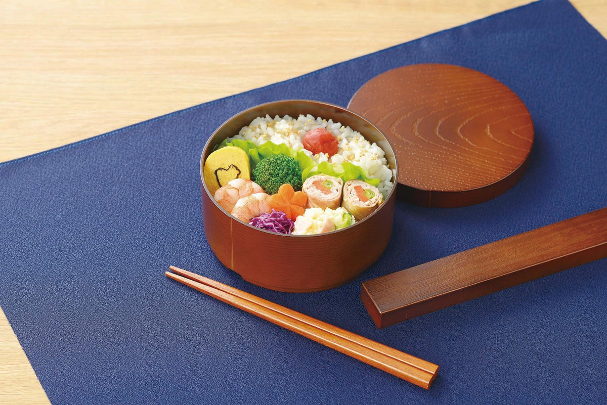 Kakusee Bento Box Round 500ml with Chopsticks and Case