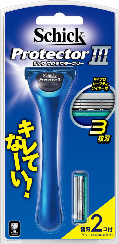 Schick Protector 3 Blade Razor with Holder and Replacement Blade