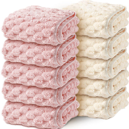 HOSUR Microfiber Face Towel Set 10 Pieces Soft and Absorbent