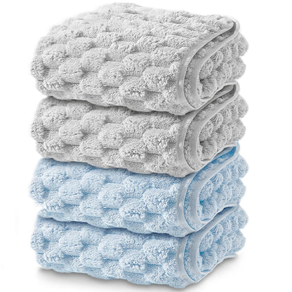 HOSUR Face Towel Set 4 Pieces Microfiber Soft and Absorbent 35X75cm