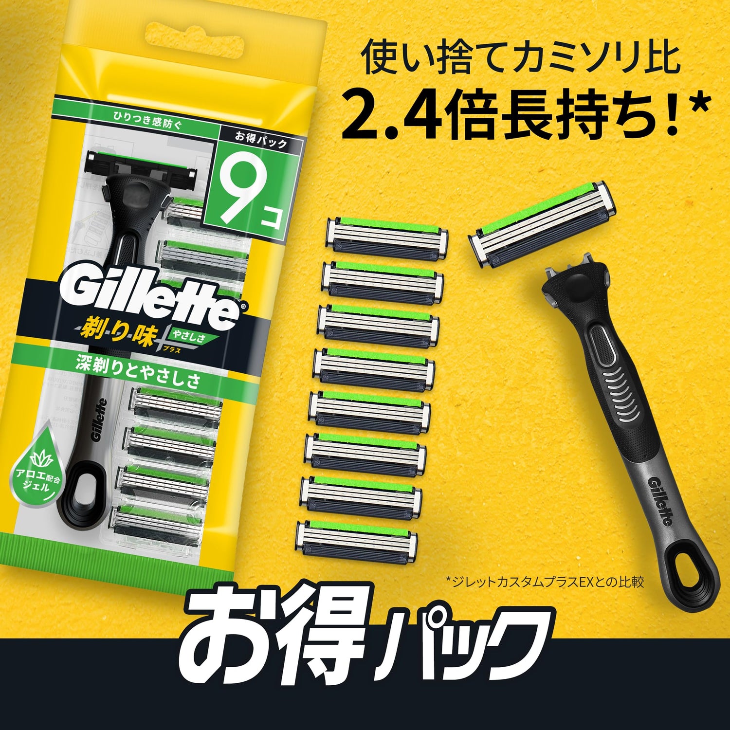 Gillette Razor System with 9 Refill Blades for Gentle Shaving