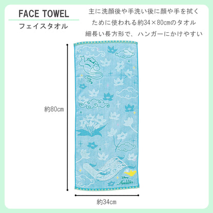 Marushin Face Towel Disney Aladdin Jasmine Iconic Lamp 100% Cotton