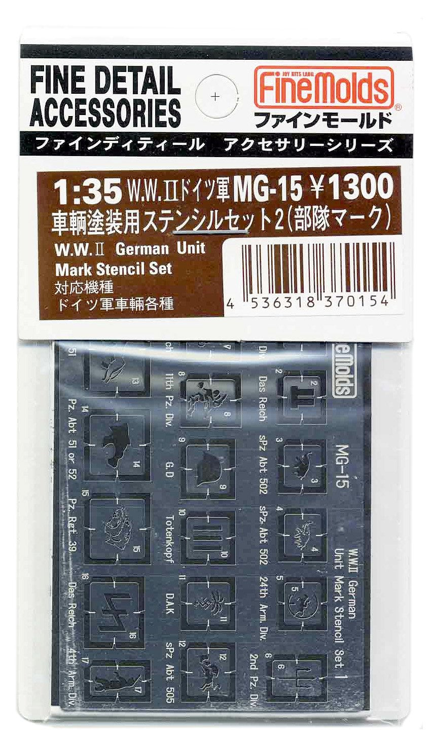 FineMolds 1/35 German Military Stencil Set for Scale Models