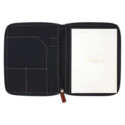 RHODIA Round Zip Case Navy with Notepad
