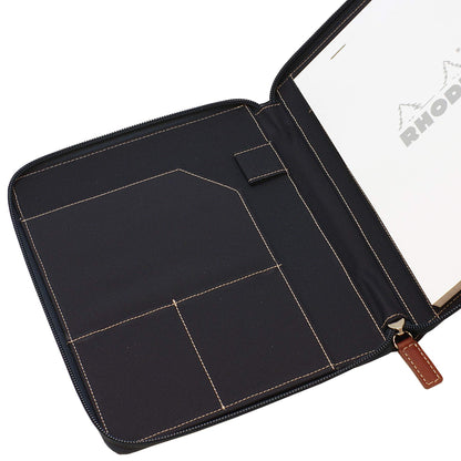 RHODIA Round Zip Case Navy with Notepad