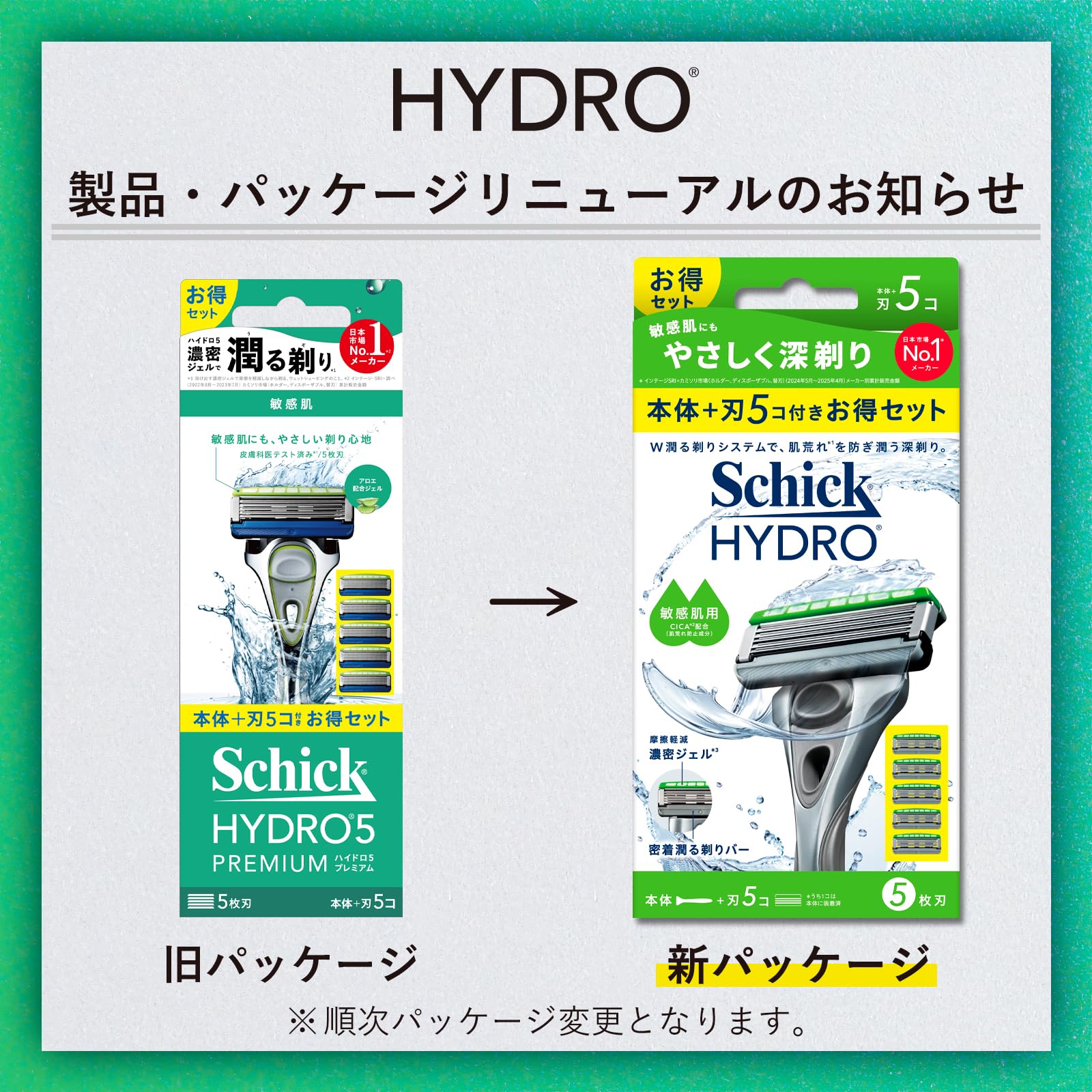 Schick Hydro Sensitive Skin Razor Combo Pack with 5 Blades