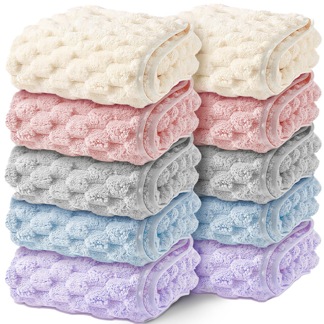HOSUR Face Towel Set 10 Pieces Microfiber Soft and Absorbent