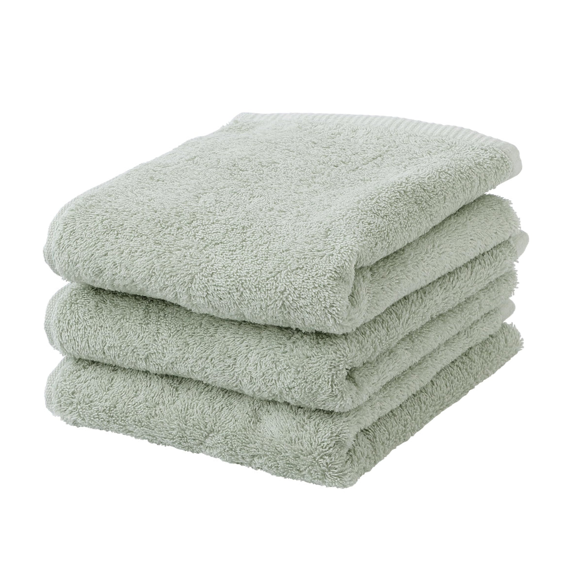 Nishikawa Face Towel Set Soft Green 3-Pack for Everyday Use