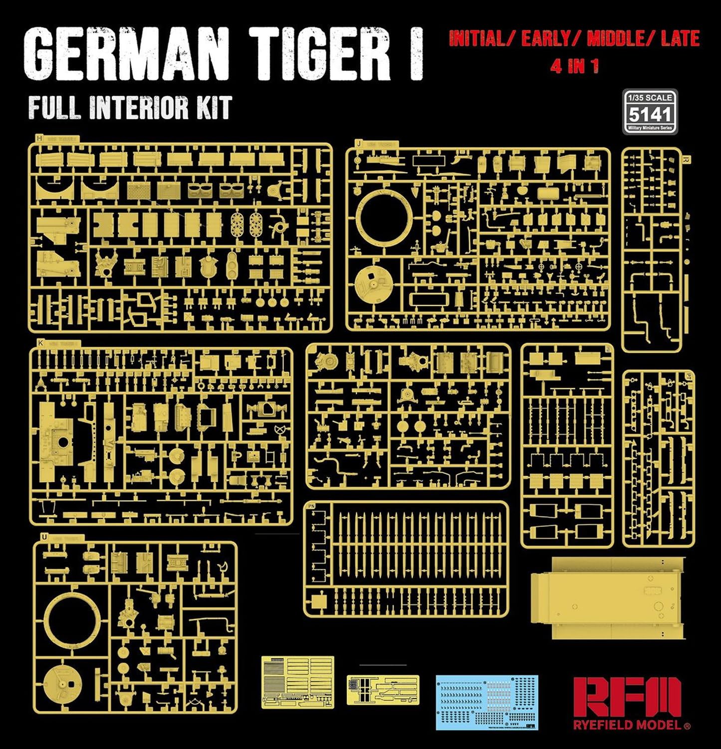 Rye Field Model 1/35 Tiger I Full Interior Kit for Scale Model Enthusiasts