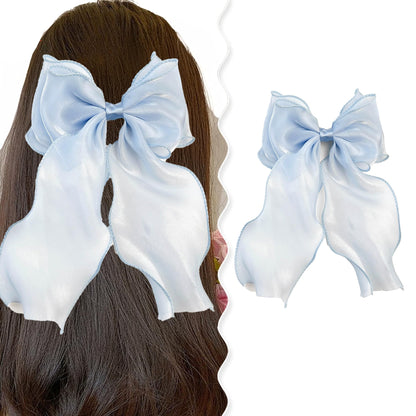 G Triger Sheer Ribbon Hair Clip Blue Unique Gothic Lolita Accessory