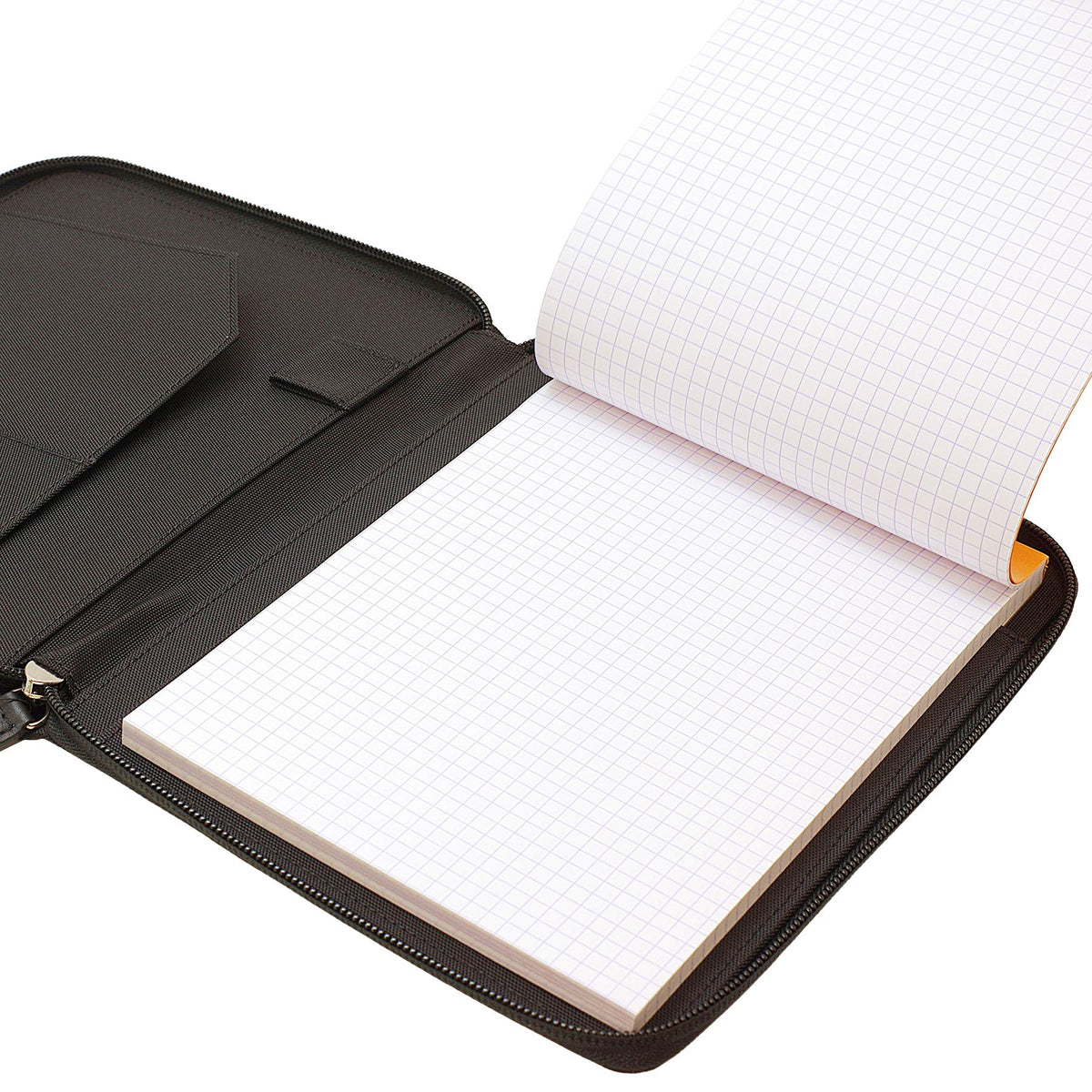 RHODIA Notebook Round Zip Case with Orange Graph Paper