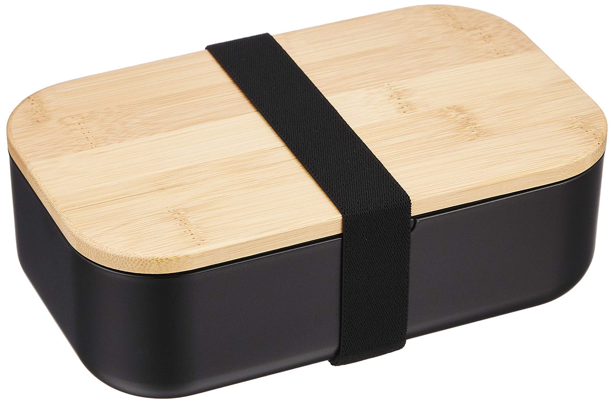 Paarukinzoku Lunch Box with Bamboo Lid 1000ml Black