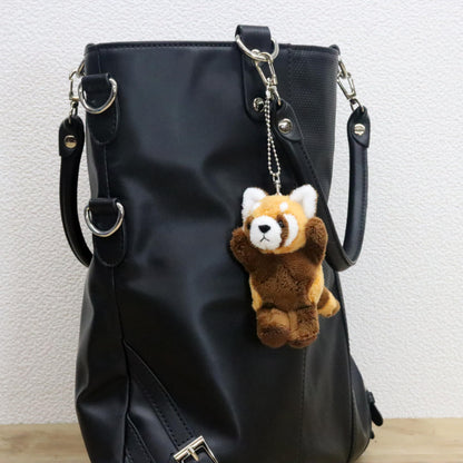 Take-Off Plush Toy Red Panda with Ball Chain in Threatening Pose