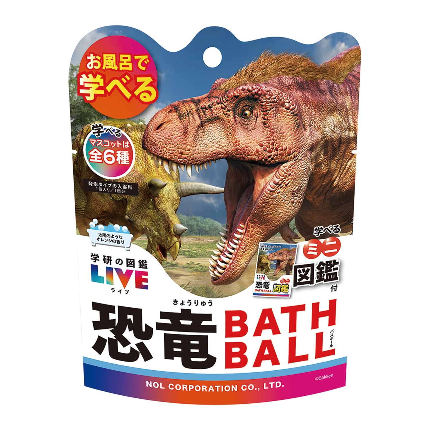 Nor Corporation Bath Ball with Dinosaur Mascot and Fragrance