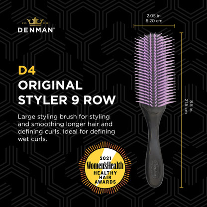 Denman Hair Brush Black and Purple for Effortless Styling