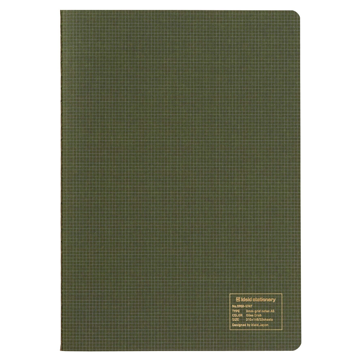 Kleid A5 2mm Grid Notebook Olive 8902 for Daily Writing
