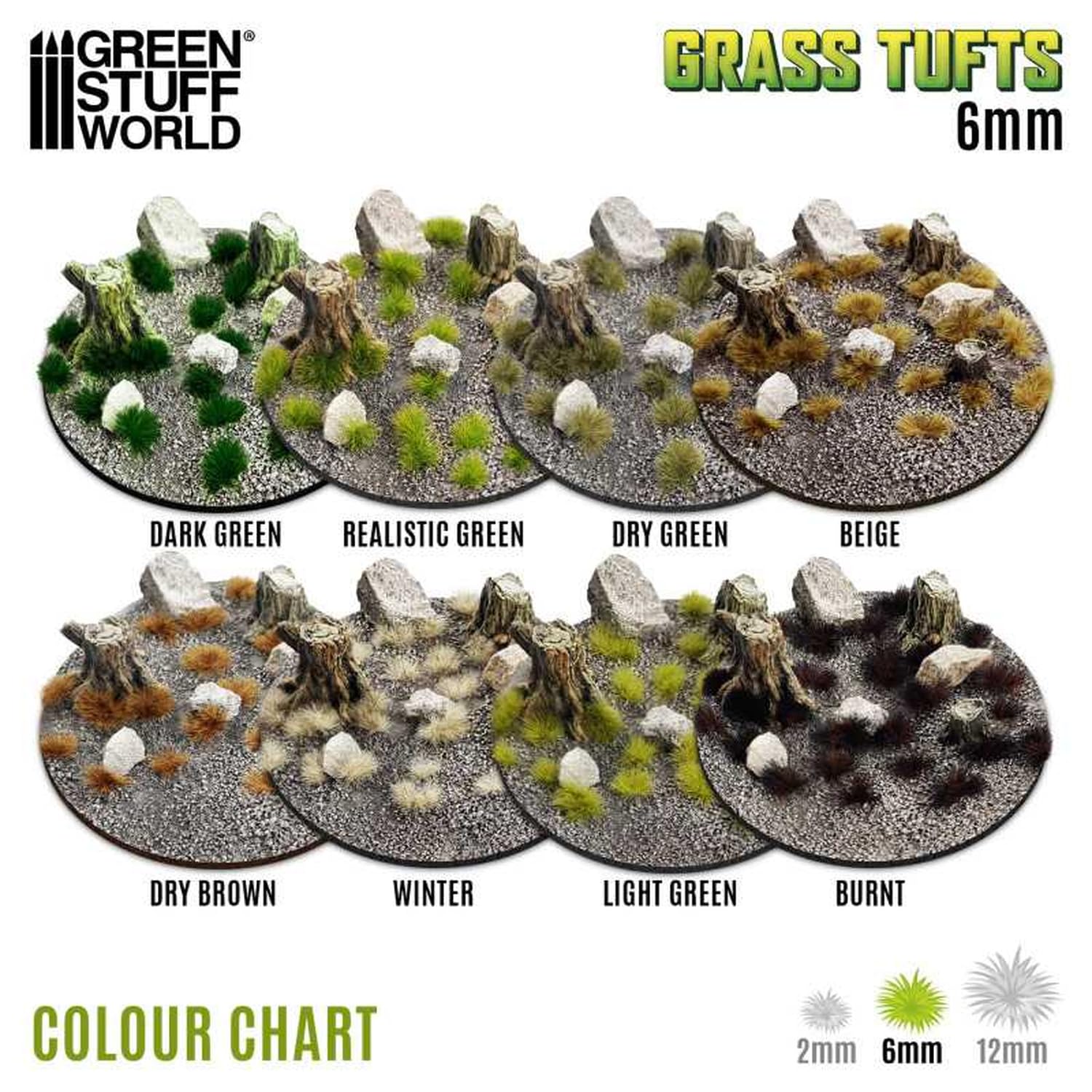 Green Stuff World Grass Tufts 6mm Beige for Model Kits