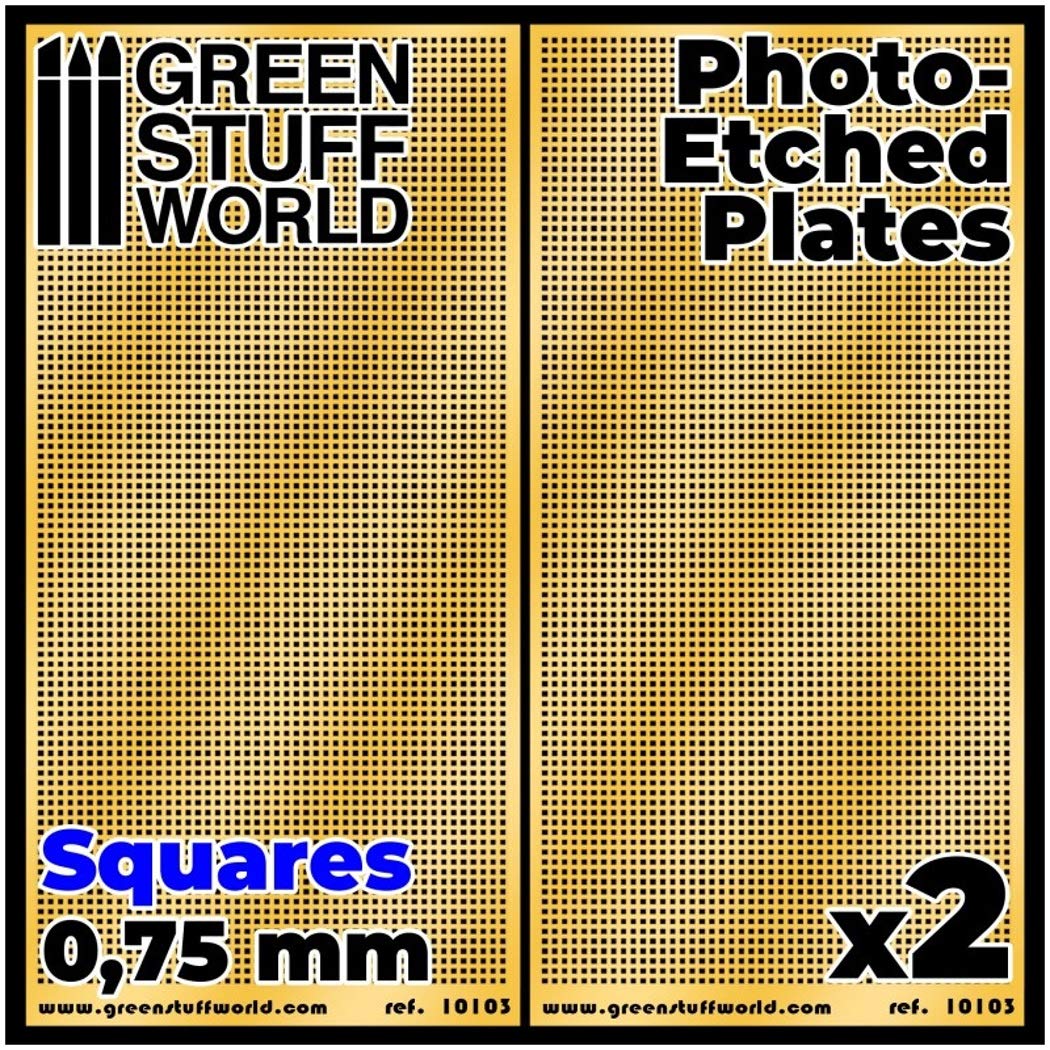 Green Stuff World Etching Mesh Plate 0.75mm Square for Model Kits