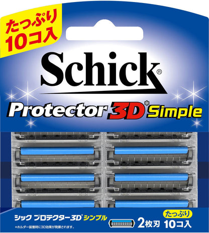 Schick Protector 3D Simple Razor Blades 10 Count for Smooth Shaving