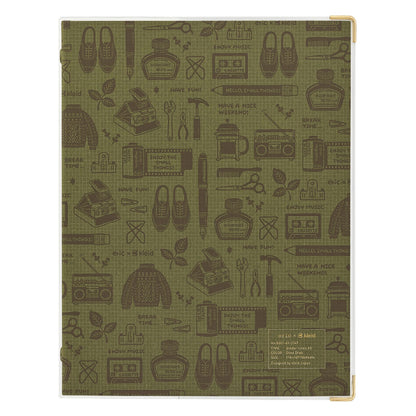 Kleid A5 2mm Grid Binder Notebook Olive Color