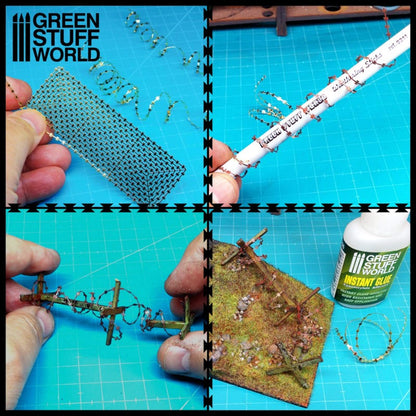 Green Stuff World Etching Plate Barbed Wire Scale Model Detail Parts Set