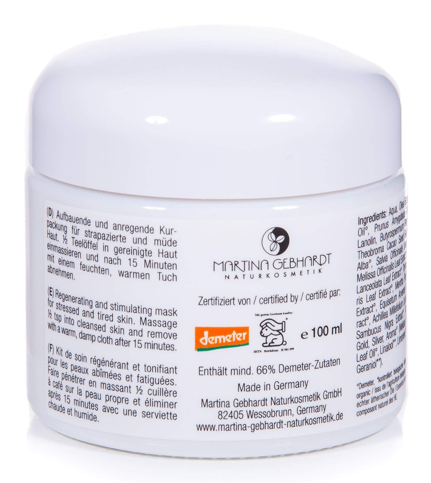 MARTINA 7 Herb Mask Organic 100ml Hydrating Face and Decollete Pack