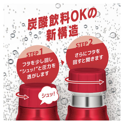 THERMOS Insulated Carbonated Beverage Bottle 500ml Red
