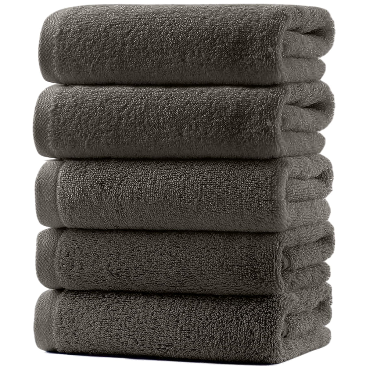 Artifi Face Towel Set Charcoal Gray 5-Pack Hotel Quality 34x80cm