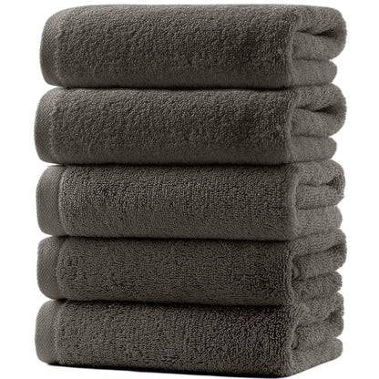 Artifi Face Towel Set Charcoal Gray 5-Pack Hotel Quality 34x80cm