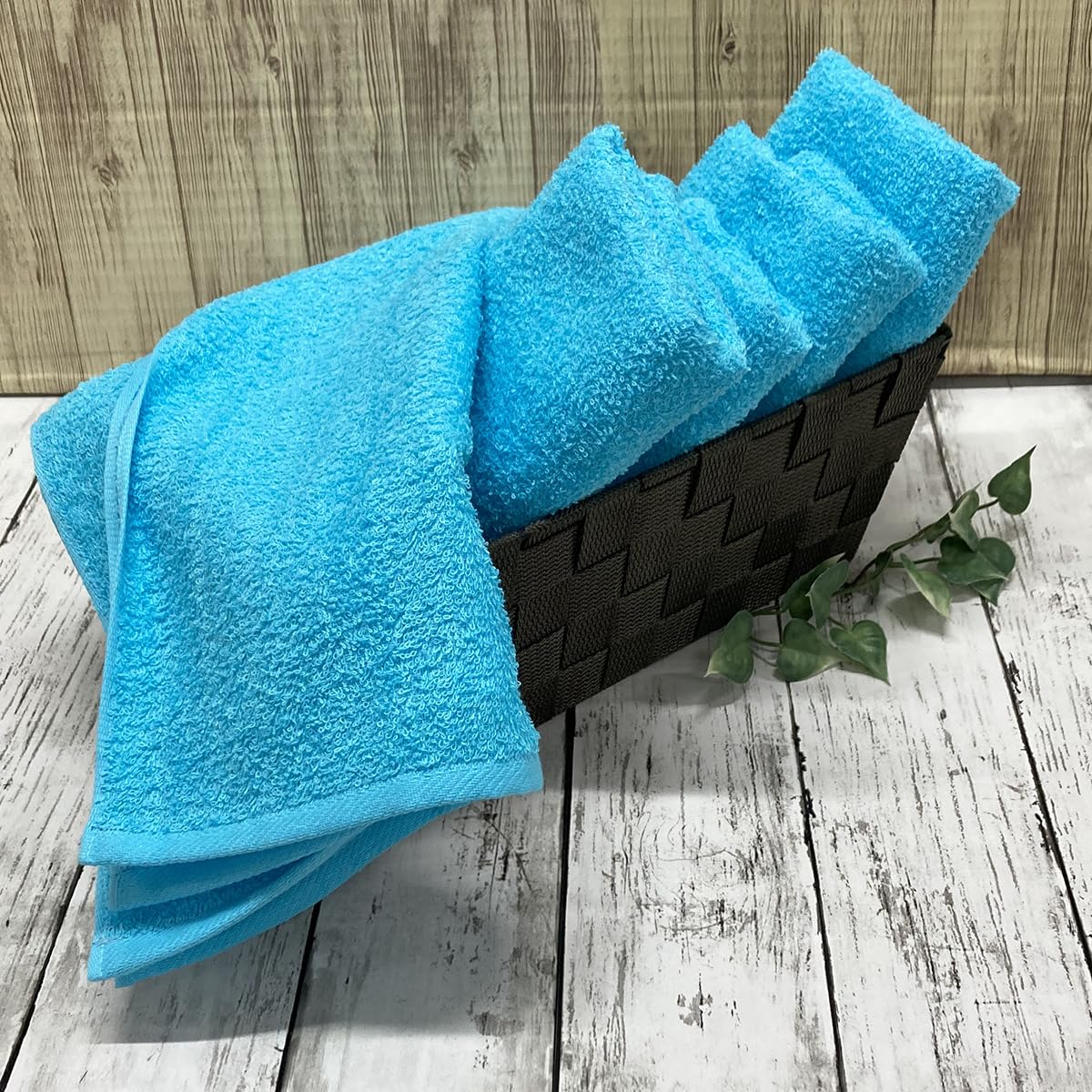 IMAMURA Face Towel Set Soft Blue Cotton 34x85cm Made in Japan