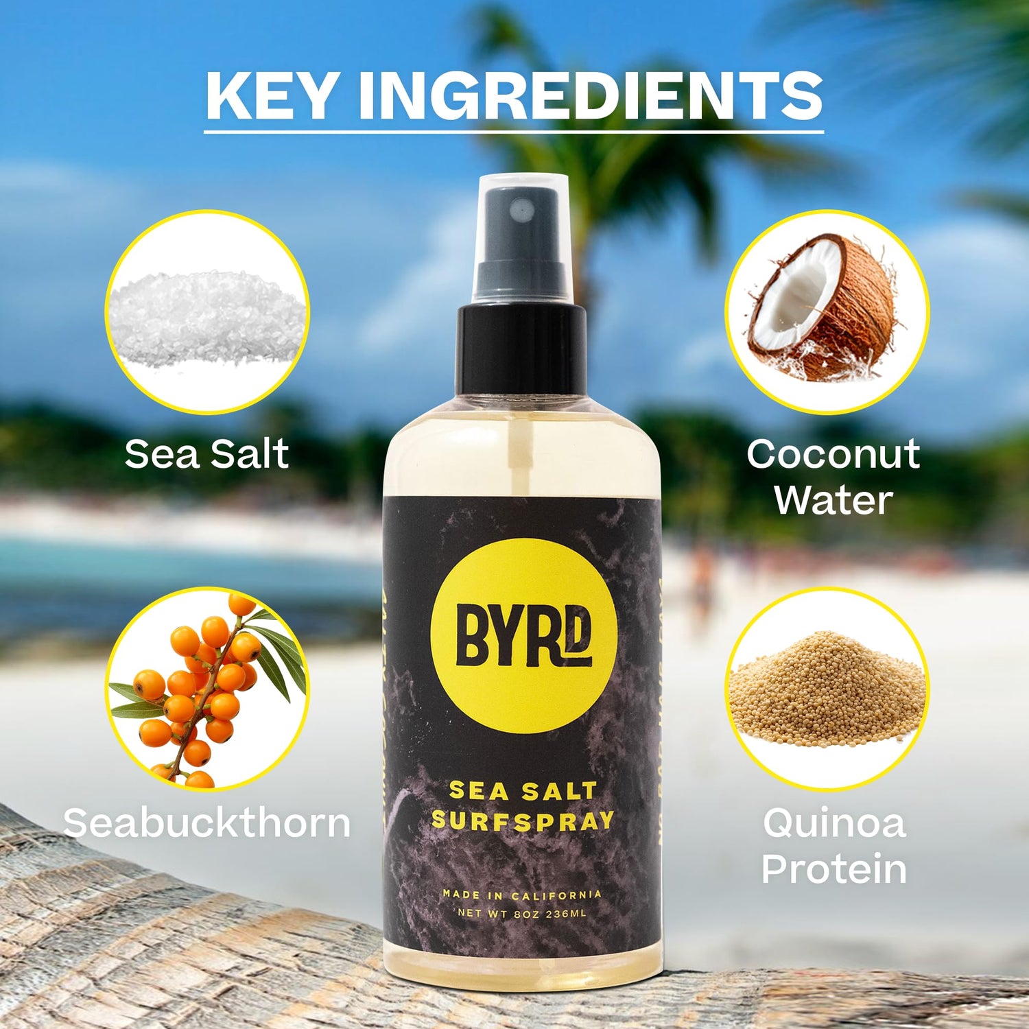 BYRD Texturizing Surf Spray 177ml for Effortless Beach Waves
