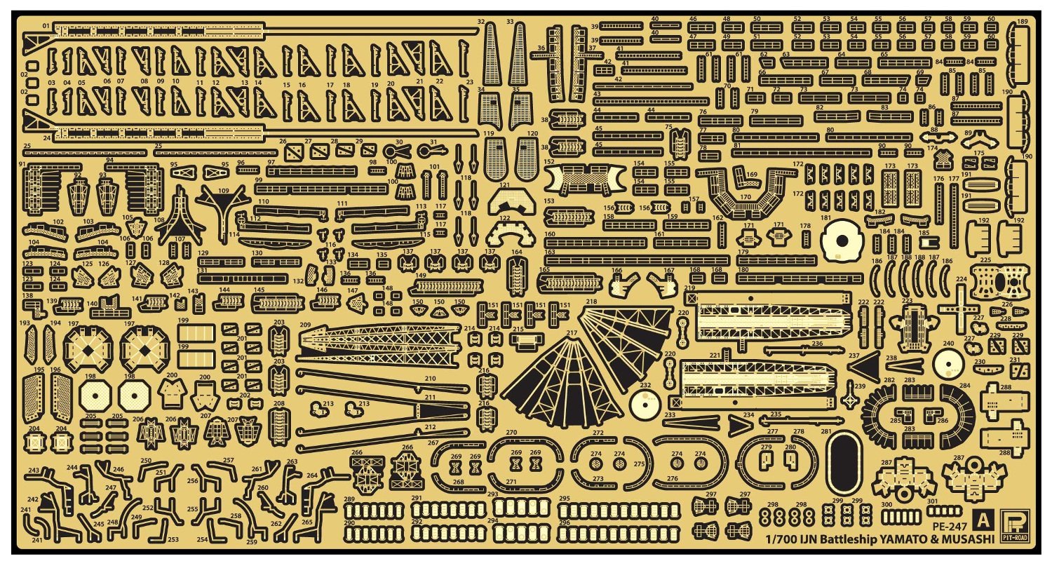 PIT-ROAD 1/700 Scale Battleship Musashi Upgrade Parts Set
