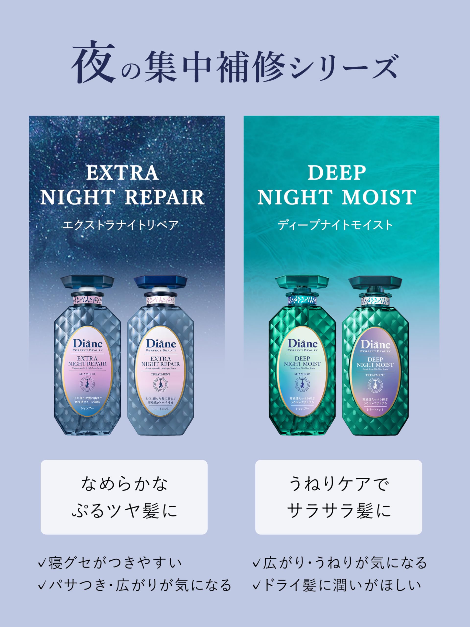 Diane Deep Night Moist Treatment Moonlight Berry 450ml for Hydration and Care