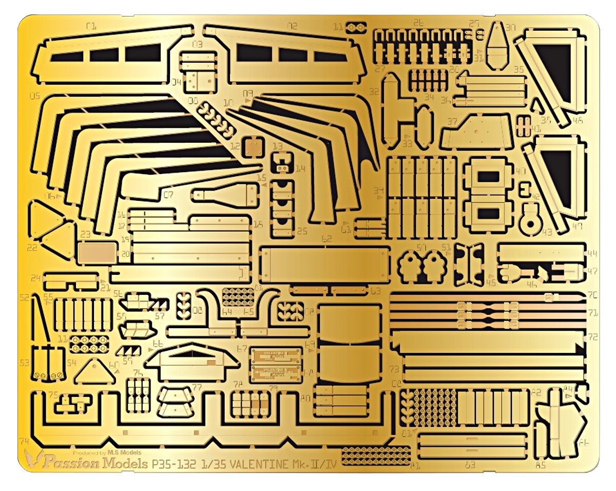 Passion Models 1/35 Valentine Mk.2 Mk.4 Etching Set for Tamiya Kits
