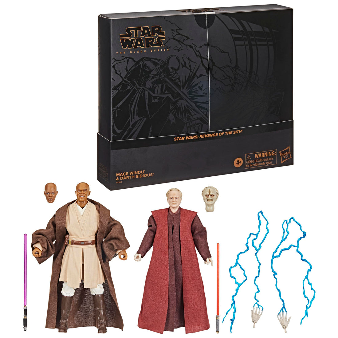 Hasbro Star Wars Black Series Mace Windu and Darth Sidious Action Figures Set