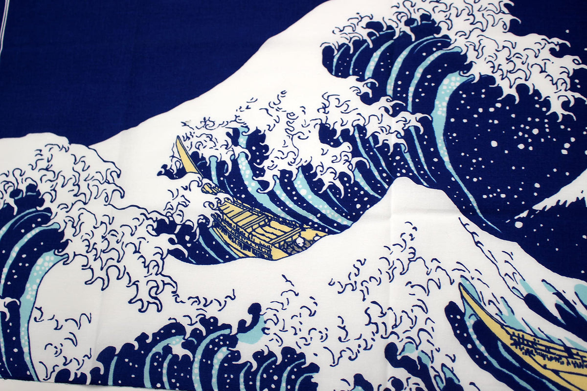Fokato Fukagawa Tenugui Navy Cotton 100% Japanese Hand Towel