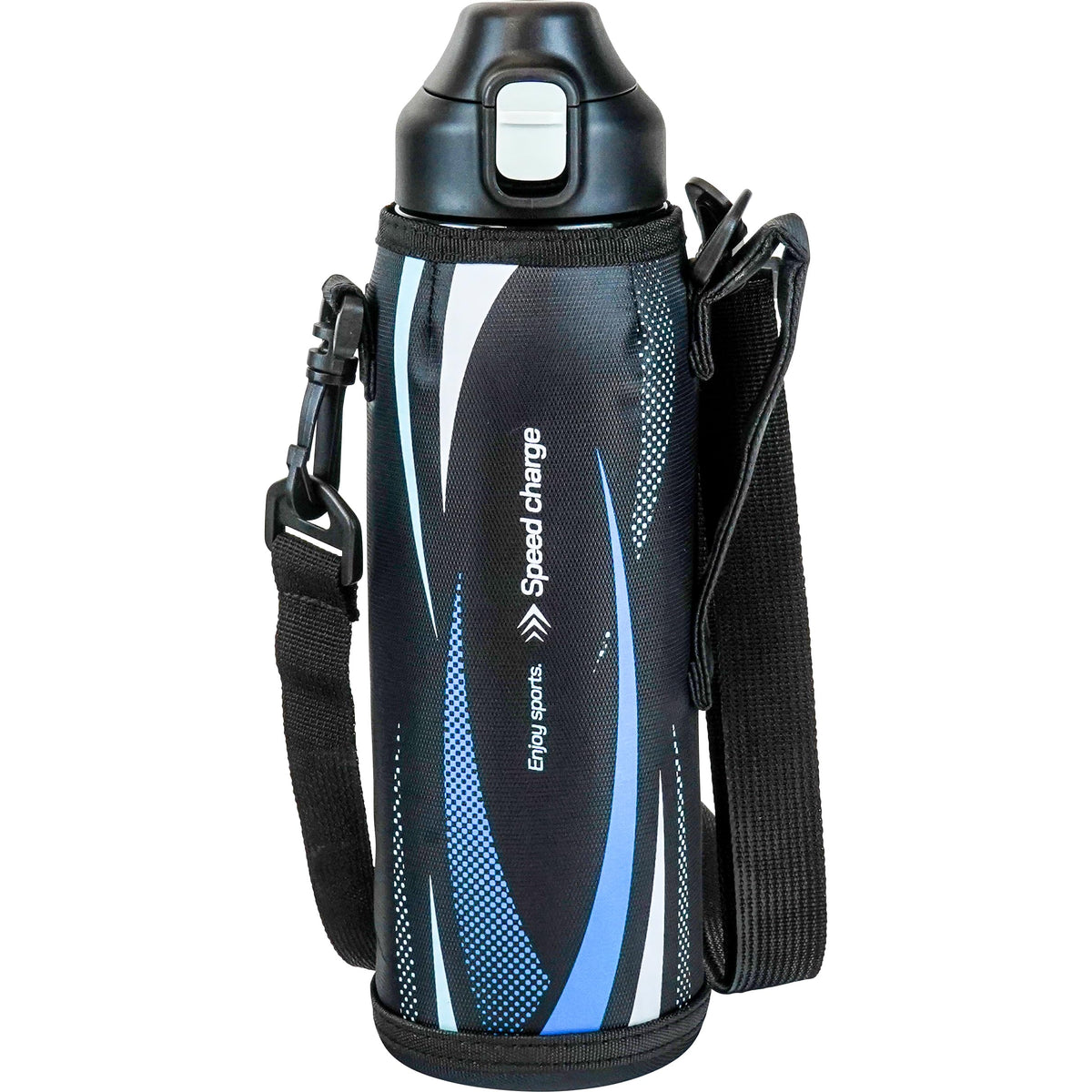 Wahei Freiz Kids Water Bottle 1L with One-Touch Cap in Black