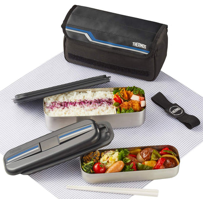 THERMOS Stainless Steel Fresh Lunch Box 1100ml Line Black