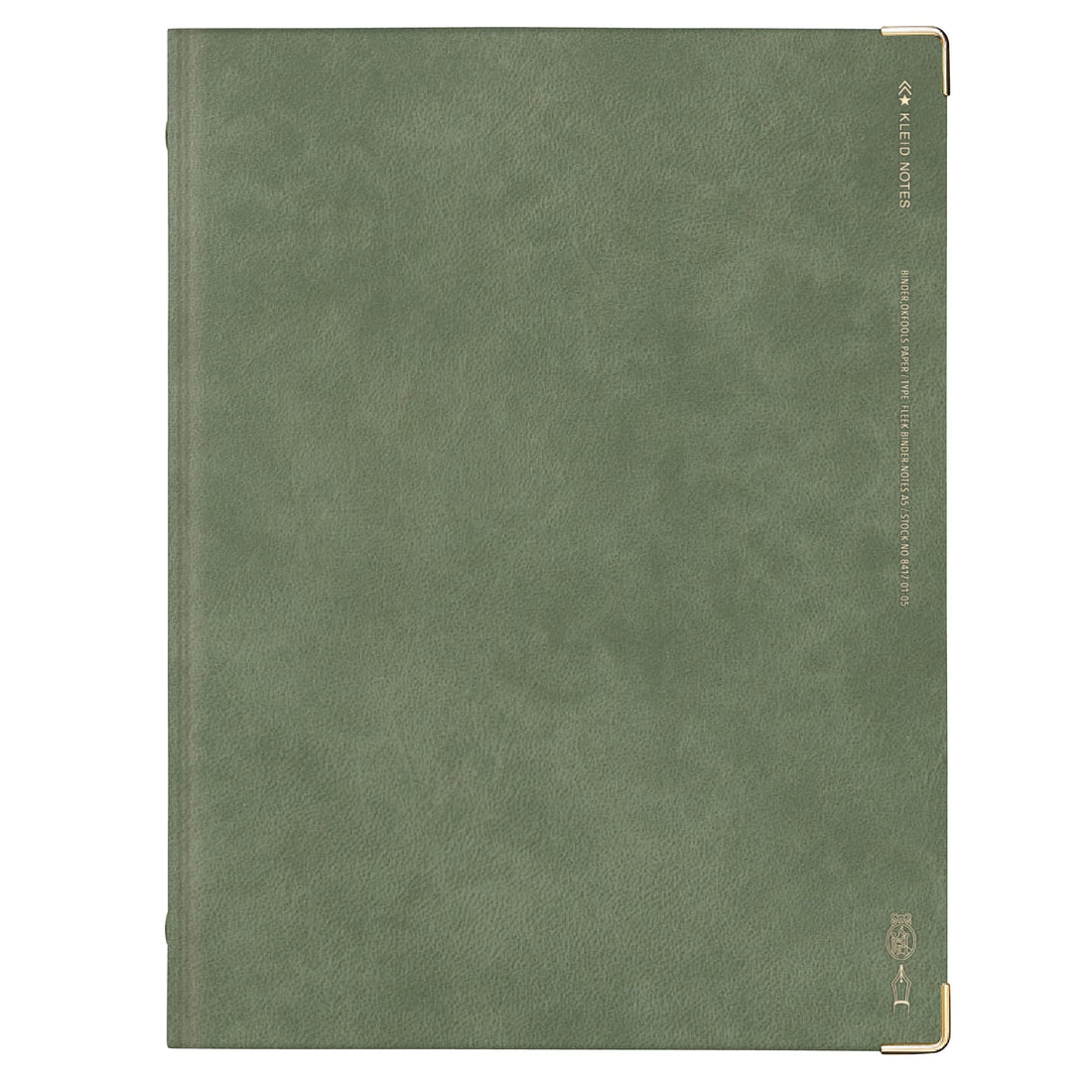 Kleid Fleek Binder Notebook, A5, 2 mm Grid, 8-Hole, Olive, 8417-02