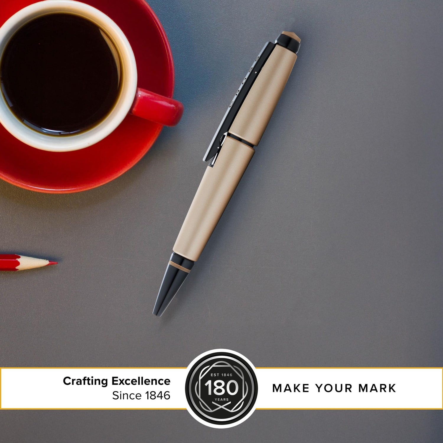 Cross Edge Ballpoint Pen Water-Based Matte Hazel Lacquer