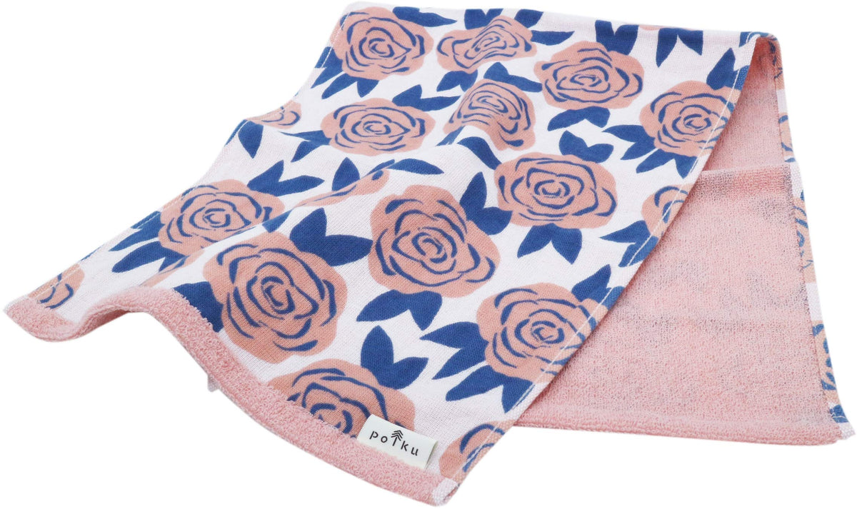 Marushin Polku Face Towel Rose 100% Cotton Soft and Cute Design