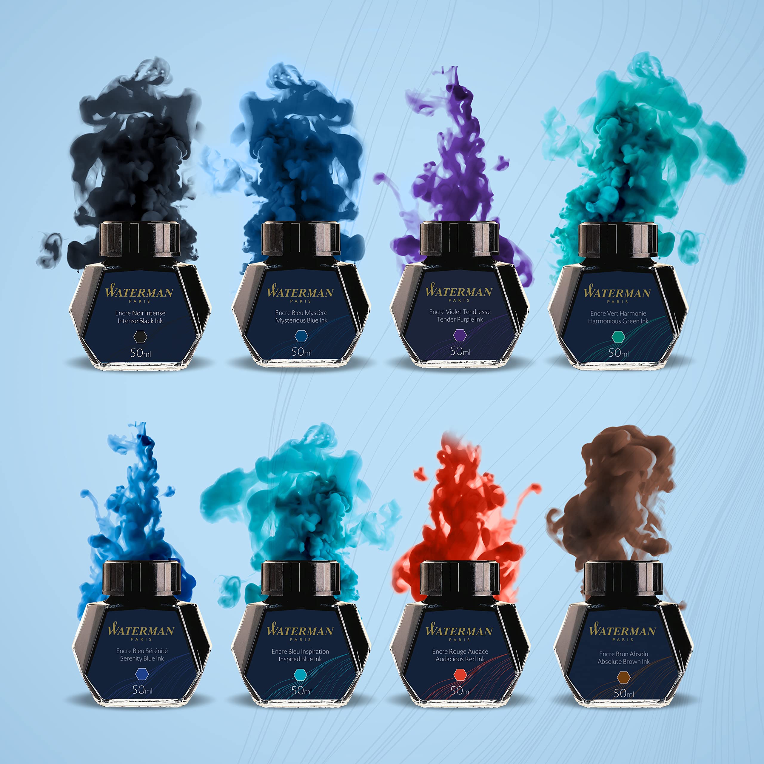 WATERMAN Mysterious Blue Bottle Ink 50ml for Fountain Pens