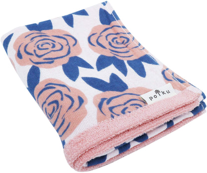 Marushin Polku Face Towel Rose 100% Cotton Soft and Cute Design