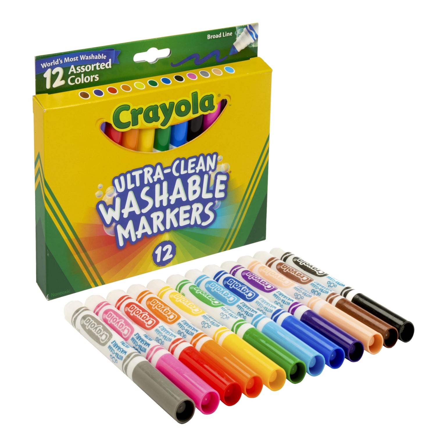 Crayola Washable Markers 12 Count Bold Tip for Creative Fun