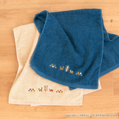 OKA Sierra Towel Soft Beige Face Towel 77cm x 34cm