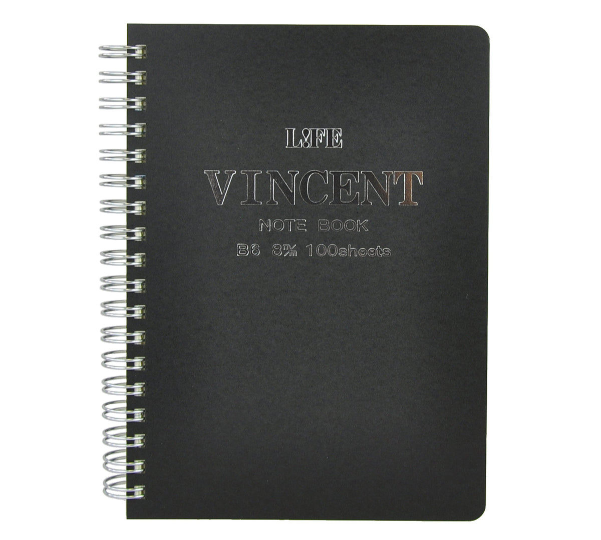 LIFE Vincent A5 Notebook with 8mm Ruled Pages in Black