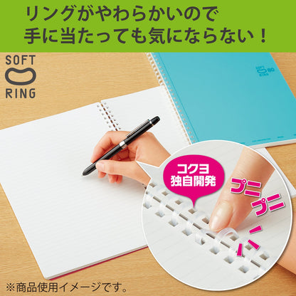 KOKUYO Soft Ring Notebook 80 Sheets Semi B5 Blank White